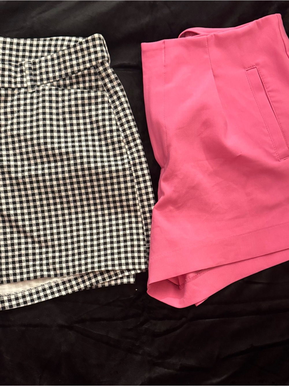 Old Navy Hot Pink Skort & Black-and-White Gingham Skort